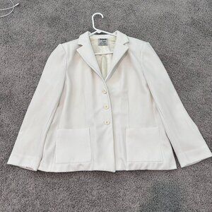 Vintage West German Bleyle for Hooper Women’s White Blazer Button Jacket Size 18